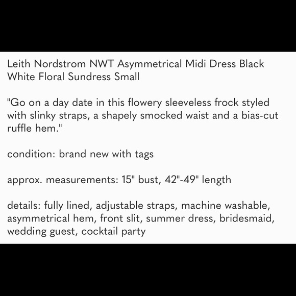 Leith Nordstrom Asymmetrical Midi Dress Floral S - Picture 9 of 9